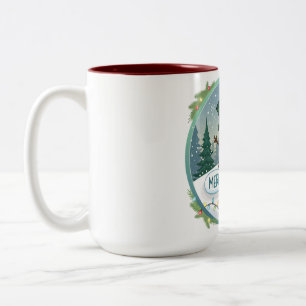 Weihnachtsgruß des Schneemanns Zweifarbige Tasse