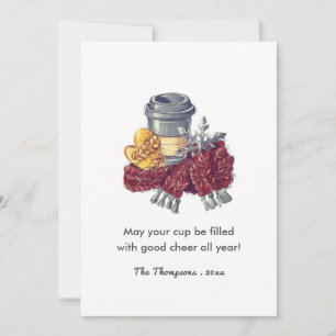 Weihnachtsgruß-Foto für Kaffeeliebhaber Feiertagskarte