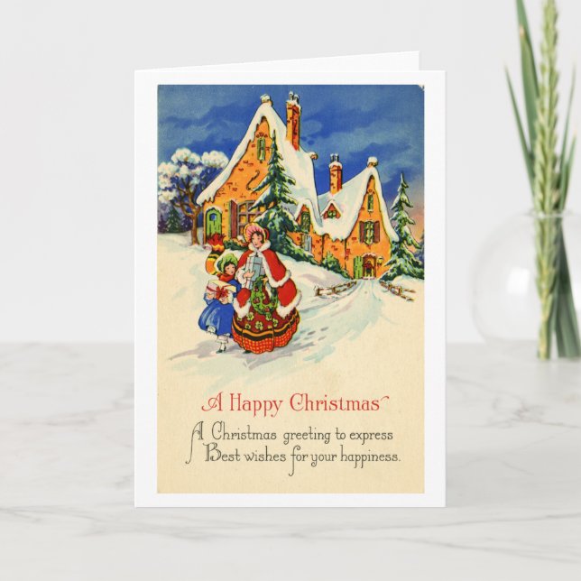 Weihnachtsgruß-Karte (CA 1920) Feiertagskarte (Vorderseite)