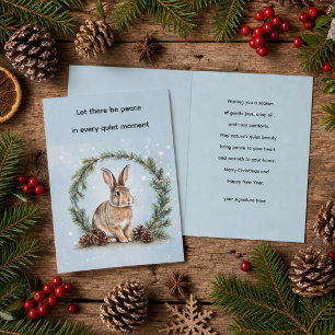 Weihnachtsgruß-Karte mit Kaninchen Karte