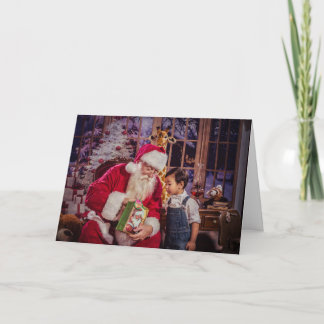Weihnachtsgruß-Karte mit Sankt und Jungen Feiertagskarte