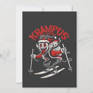 Weihnachtsgruß vom Krampus Weihnachts Teufel Einladung
