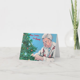 Weihnachtsgruß von OMA/OPA handbemalt Karte