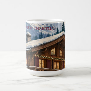Weihnachtsgrüße Alpen-Winter Chalet Schnee Kaffeetasse