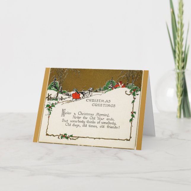 Weihnachtsgrüße an Freunde, Feiertagskarte (Vorderseite)