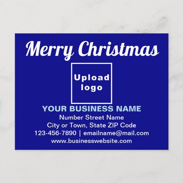 Weihnachtsgrüße auf Blue Postcard Postkarte (Vorderseite)