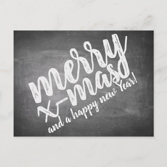 Weihnachtsgrüße auf dem Chalk Board Feiertagspostkarte (Vorderseite)