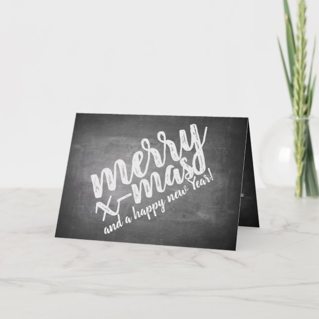 Weihnachtsgrüße auf dem Chalk Board Karte (Vorderseite)