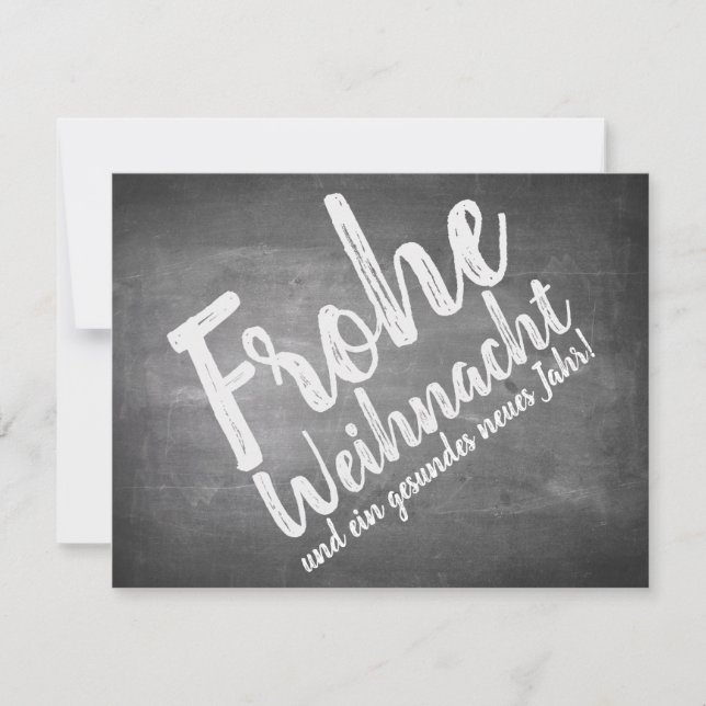 Weihnachtsgrüße auf der Kreidetafel (Vorderseite)