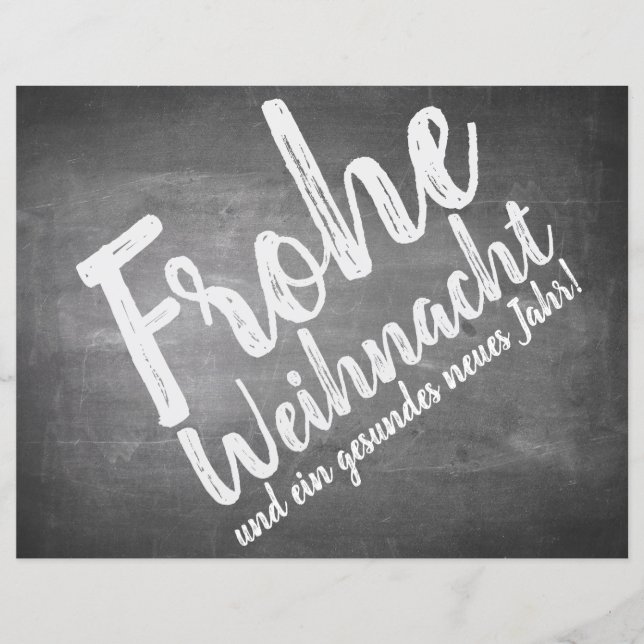 Weihnachtsgrüße auf der Kreidetafel (Vorderseite)