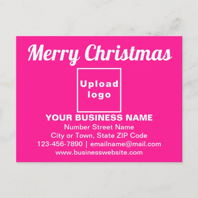 Weihnachtsgrüße auf rosa Postkarte (Vorderseite)