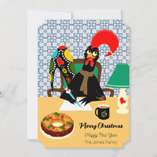 Weihnachtsgrüße aus dem portugiesischen Rooster Karte