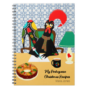 Weihnachtsgrüße aus dem portugiesischen Rooster Notizblock
