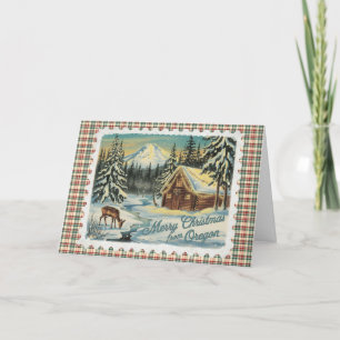 Weihnachtsgrüße aus Oregon Feiertagskarte