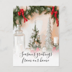 Weihnachtsgrüße aus unserem Zuhause Weihnachtsgirl Postkarte