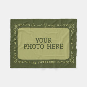 Weihnachtsgrüße Benutzerdefiniertes Foto & Name Fl Fleecedecke