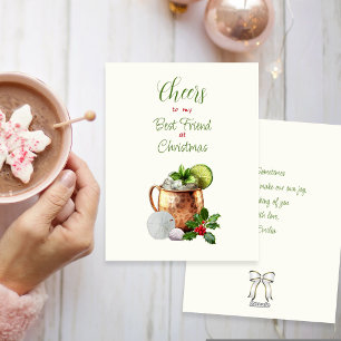 Weihnachtsgrüße beste Freundin Kupferbecher Feiertagskarte