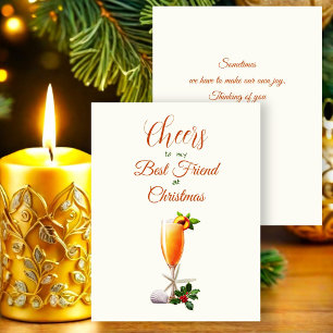 Weihnachtsgrüße beste Freundin Peach Bellini Feiertagskarte