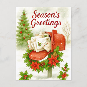 Weihnachtsgrüße Briefkasten Weihnachtspostkarte Feiertagspostkarte