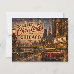 Weihnachtsgrüße Chicago Skyline Feiertagskarte