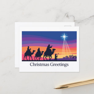 Weihnachtsgrüße der Heiligen Drei Könige und des S Feiertagspostkarte