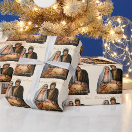 Weihnachtsgrüße der Krippe Geschenkpapier