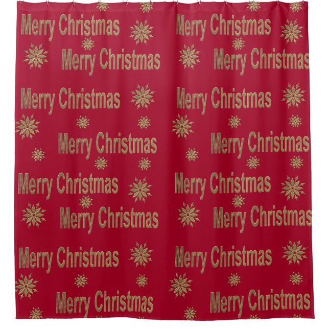Weihnachtsgrüße Duschvorhang (Vorderseite)