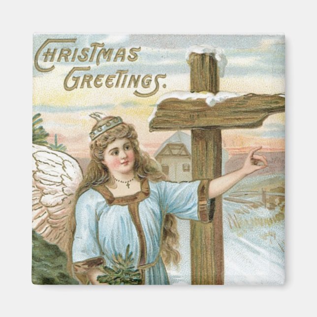Weihnachtsgrüße Engel Magnet (Vorne)