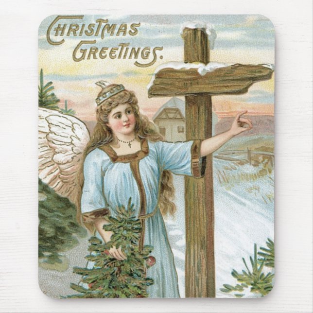 Weihnachtsgrüße Engel Mousepad (Vorne)