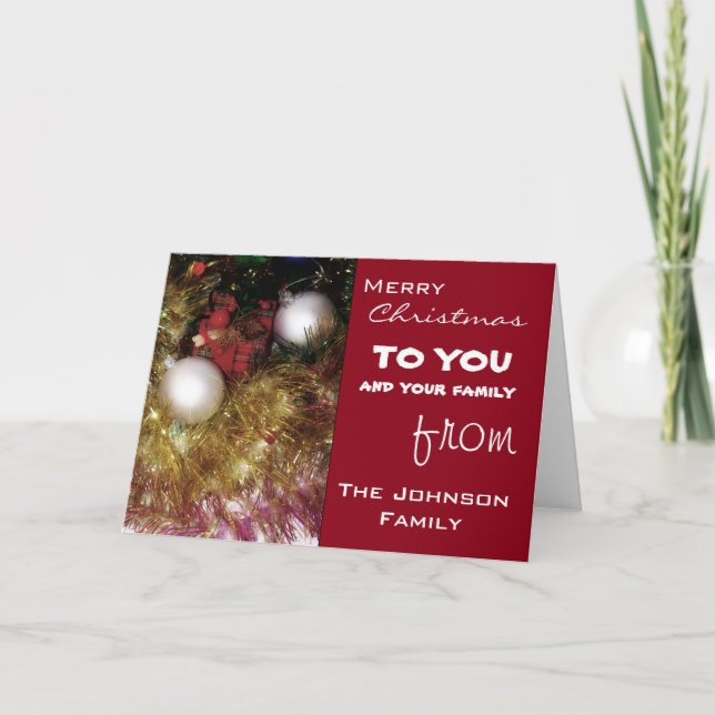 Weihnachtsgrüße Feiertagskarte (Vorderseite)