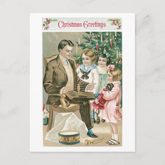 Weihnachtsgrüße Feiertagspostkarte (Vorderseite)