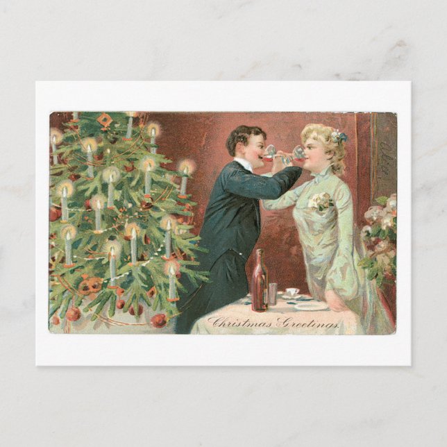 Weihnachtsgrüße Feiertagspostkarte (Vorderseite)