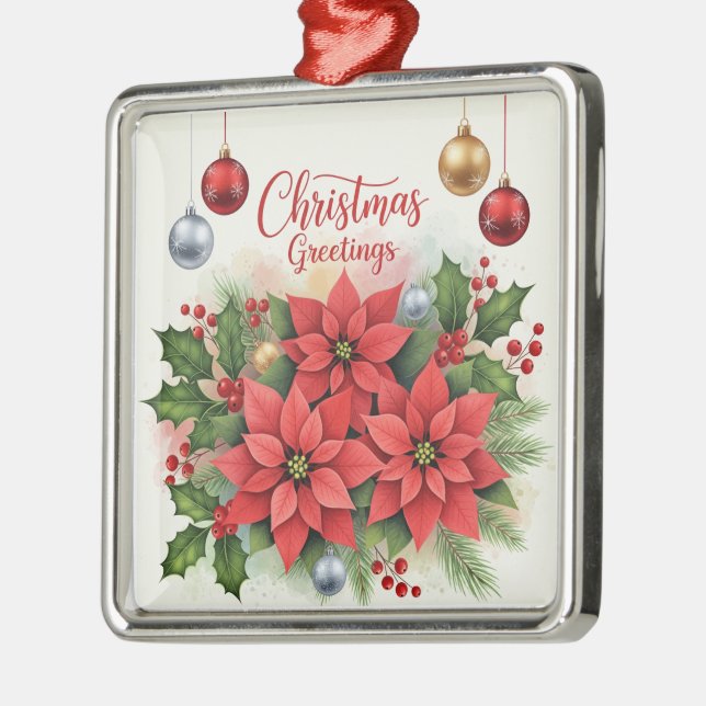Weihnachtsgrüße, Festlich, Ornament Aus Metall (Links)