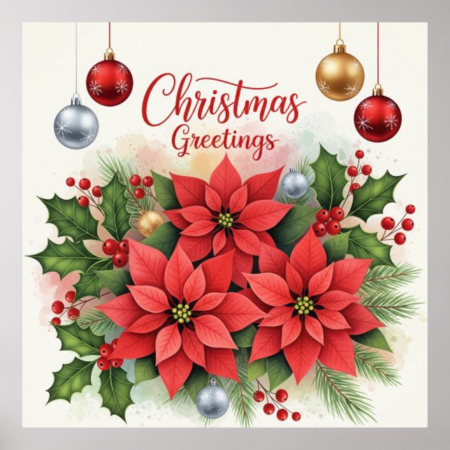 Weihnachtsgrüße, Festlich, Poster (Vorne)