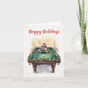 Weihnachtsgrüße für Billardspieler Feiertagskarte