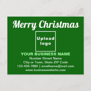 Weihnachtsgrüße für Geschäftskunden auf grüner Pos Postkarte