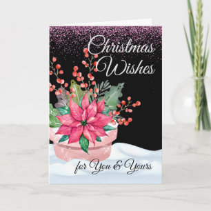 Weihnachtsgrüße für Sie und Ihre Liebsten in Rosa  Karte
