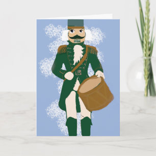 Weihnachtsgrüße Gefaltete Nussknacker Blau vereist Karte