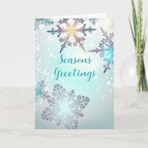 Weihnachtsgrüße Geschäft Eisblau Schneeglöckchen  Karte