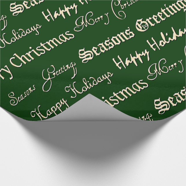 Weihnachtsgrüße (Gold) Geschenkpapier (Ecke)