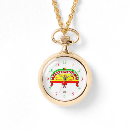 Weihnachtsgrüße Gold Necklace Watch Armbanduhr