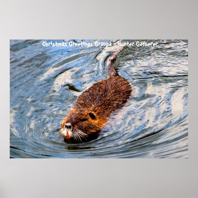 Weihnachtsgrüße Grandpa Hunter Gatherer Poster (Vorne)