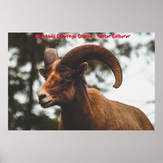 Weihnachtsgrüße Grandpa Hunter Gatherer Poster (Vorne)