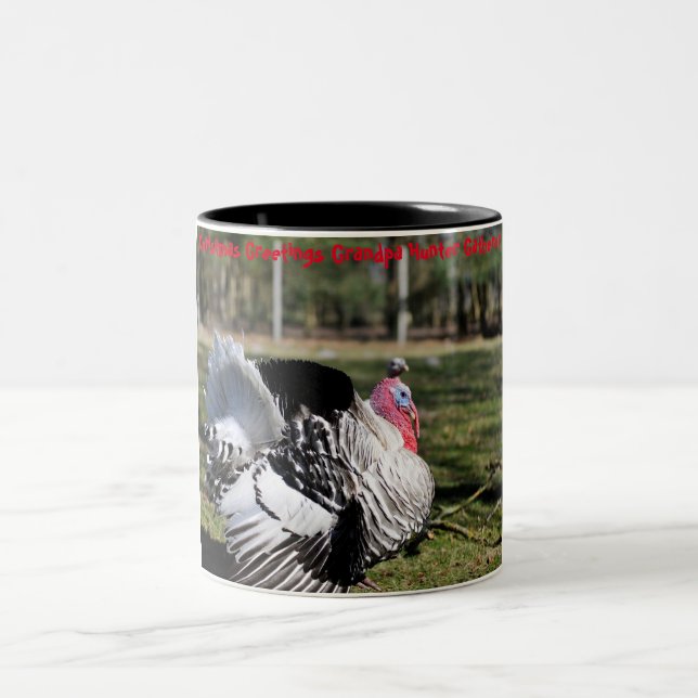 Weihnachtsgrüße Grandpa Hunter Gatherer Zweifarbige Tasse (Mittel)