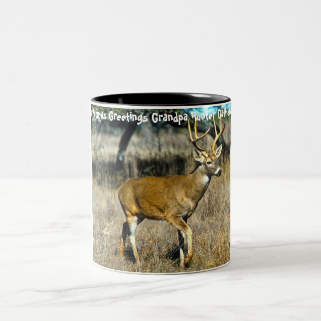 Weihnachtsgrüße Grandpa Hunter Gatherer Zweifarbige Tasse (Mittel)