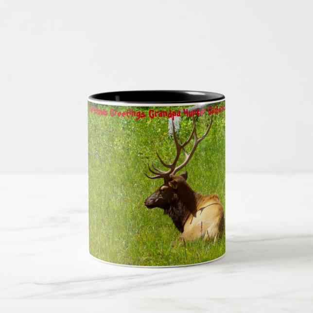 Weihnachtsgrüße Grandpa Hunter Gatherer Zweifarbige Tasse (Mittel)