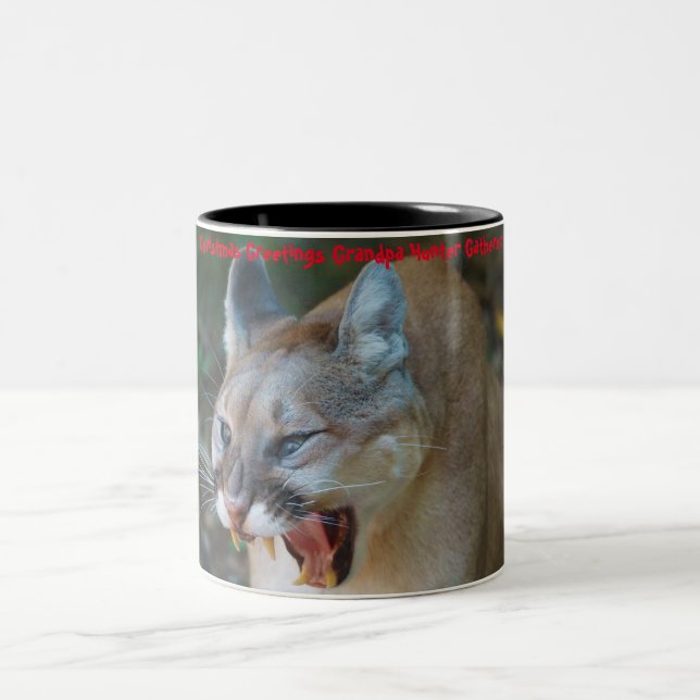 Weihnachtsgrüße Grandpa Hunter Gatherer Zweifarbige Tasse (Mittel)