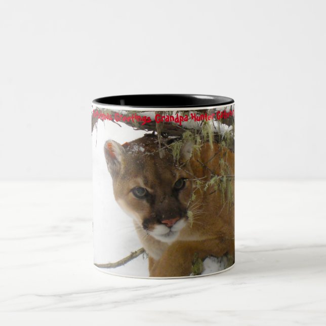 Weihnachtsgrüße Grandpa Hunter Gatherer Zweifarbige Tasse (Mittel)