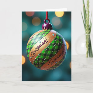 Weihnachtsgrüße Karo-Ornament Karte