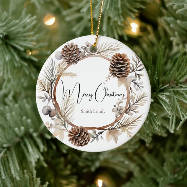 Weihnachtsgrüße Keramik Ornament (Baum)